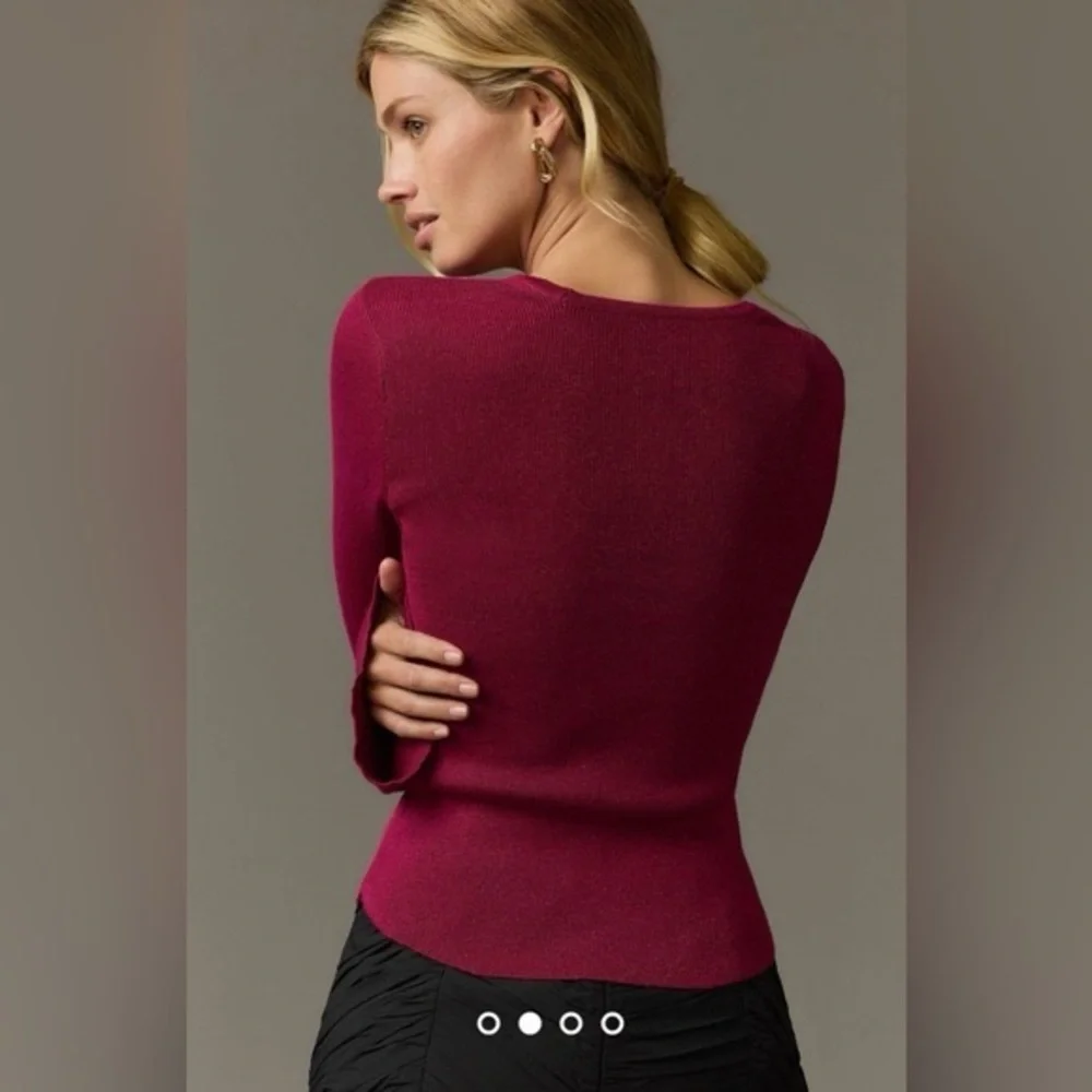 NWT Size S  Maeve SquareNeck BellSleeve Sweater - Picture 5 of 16